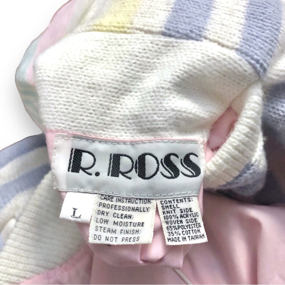 Vintage R. Ross Reversible Knit & Woven Sweater Jacket Size Large - Picture 10 of 11